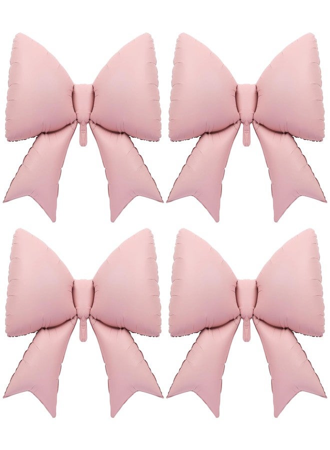 Sdfvsdg 4Pcs Giant Pink Bow Balloons 38Inch Huge Bow Foil Balloons Elegant Bows Decorations Supplies for Birthday Party Engagement Weddings Baby Showers - Image 1